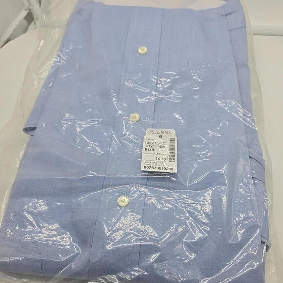 JOS A BANK Traveler Tailored Fit Blue 100% Cotton Dress Shirt‎ Sz 16 - 36 - Picture 10 of 10